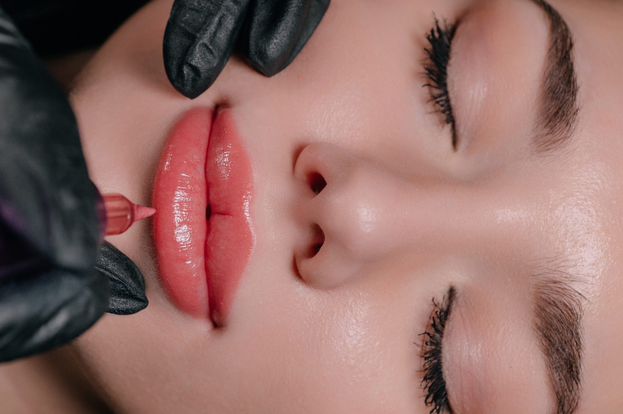 Permanent lip makeup.